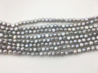 AAA 5.5-6.5*6-7mm gray nugget freshwater pearls,irregular nugget freshwater pearl strand,LM5-3A-13
