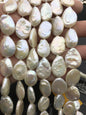 AA 12-16mm white big drop coin freshwater pearls,flat round pearl bead strings,rondelle pearls,COIN14-2A-12