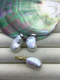 1pc AAA 12-15mm white baroque pearl Feather pendant necklace,S925 Sterling silver pendant,NC1-041-9