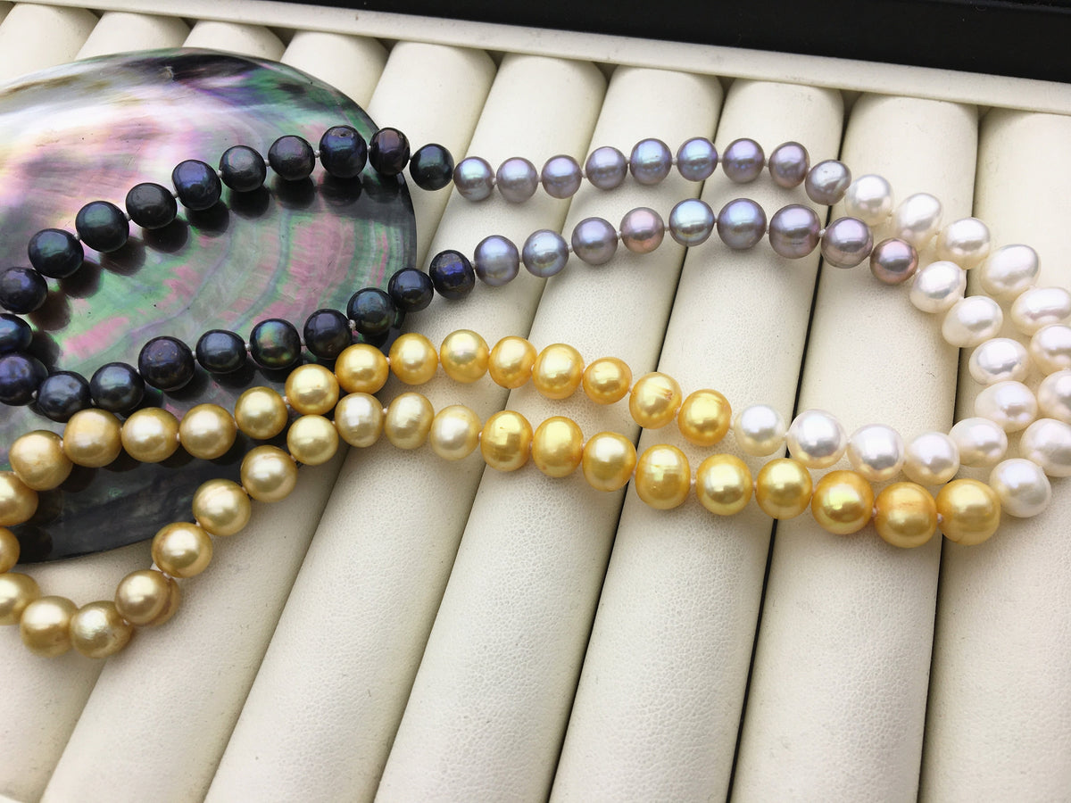 26inches AA+ 7mm near round misc color freshwater pearl Necklace,NPN1-093