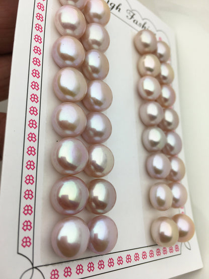 1 pair AAA+ 10.5-11mm Purple button Round freshwater pearls pair,BTN11-4A-1-2