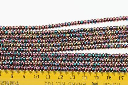 Hematite rainbow ,3x4mm Rondelle Beads,AAA, 135pcs,15.5 inches,G50-B34-001