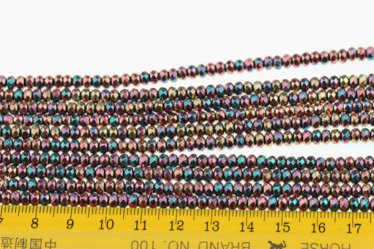 Hematite rainbow ,3x4mm Rondelle Beads,AAA, 135pcs,15.5 inches,G50-B34-001