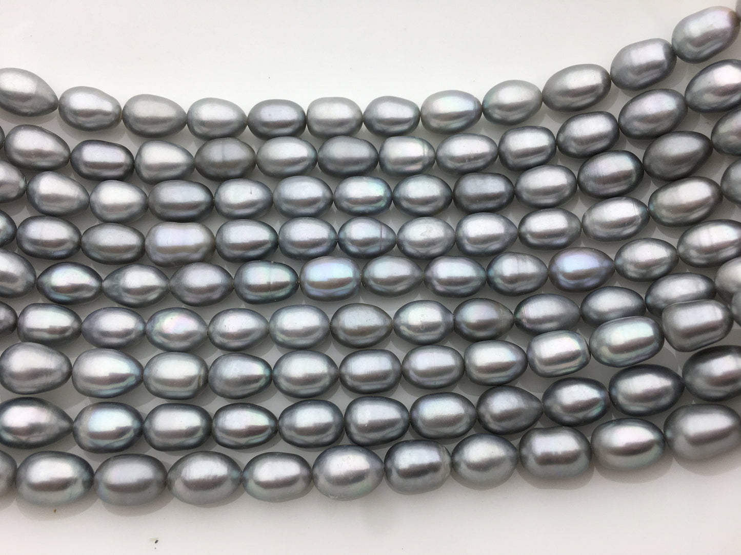 AA+ 8.4-9.3x11-13mm Gray long rice Freshwater pearl,for leather pearl necklace,Cultured pearl,white oval pearl necklace,LR9-T9