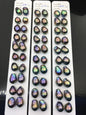 5 pairs AAA 11-12mm Black Rainbow long baroque drop edison freshwater pearl Pair,top half hole,ED11-3A-2-27