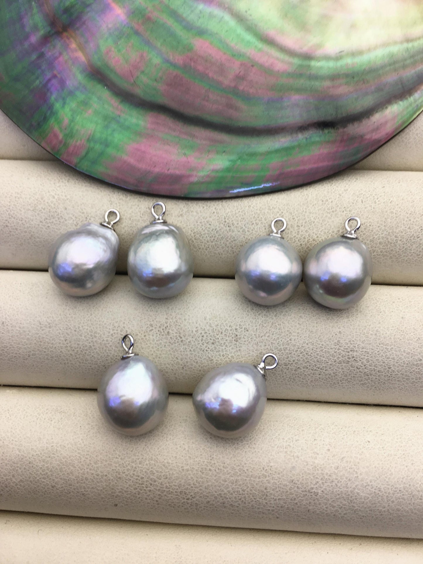 2 pairs AAA 11-12mm gray baroque drop edison freshwater pearl Pair,ED11-3A-2-44