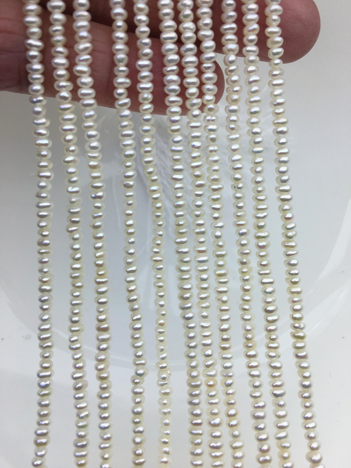 AA+ 3-3.5mm white button potato seed freshwater pearls,seed pearl,Valentine's Day gift,for pearl necklace,for pearl bracelet,CR3-2A-4