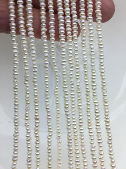 AA+ 3-3.5mm white button potato seed freshwater pearls,seed pearl,Valentine's Day gift,for pearl necklace,for pearl bracelet,CR3-2A-4