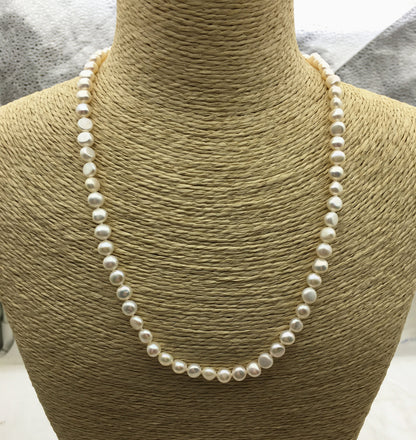 1pc AAA 17+2'' 5-5.5mm White Nugget Pearl necklace,pearl necklace, NPN1-012