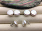 1 pair AA+ 13-14mm White Coin Fresh Water pearl stud earrings,S925 Sterling Silver,dangle pearl earrings,SE3-189