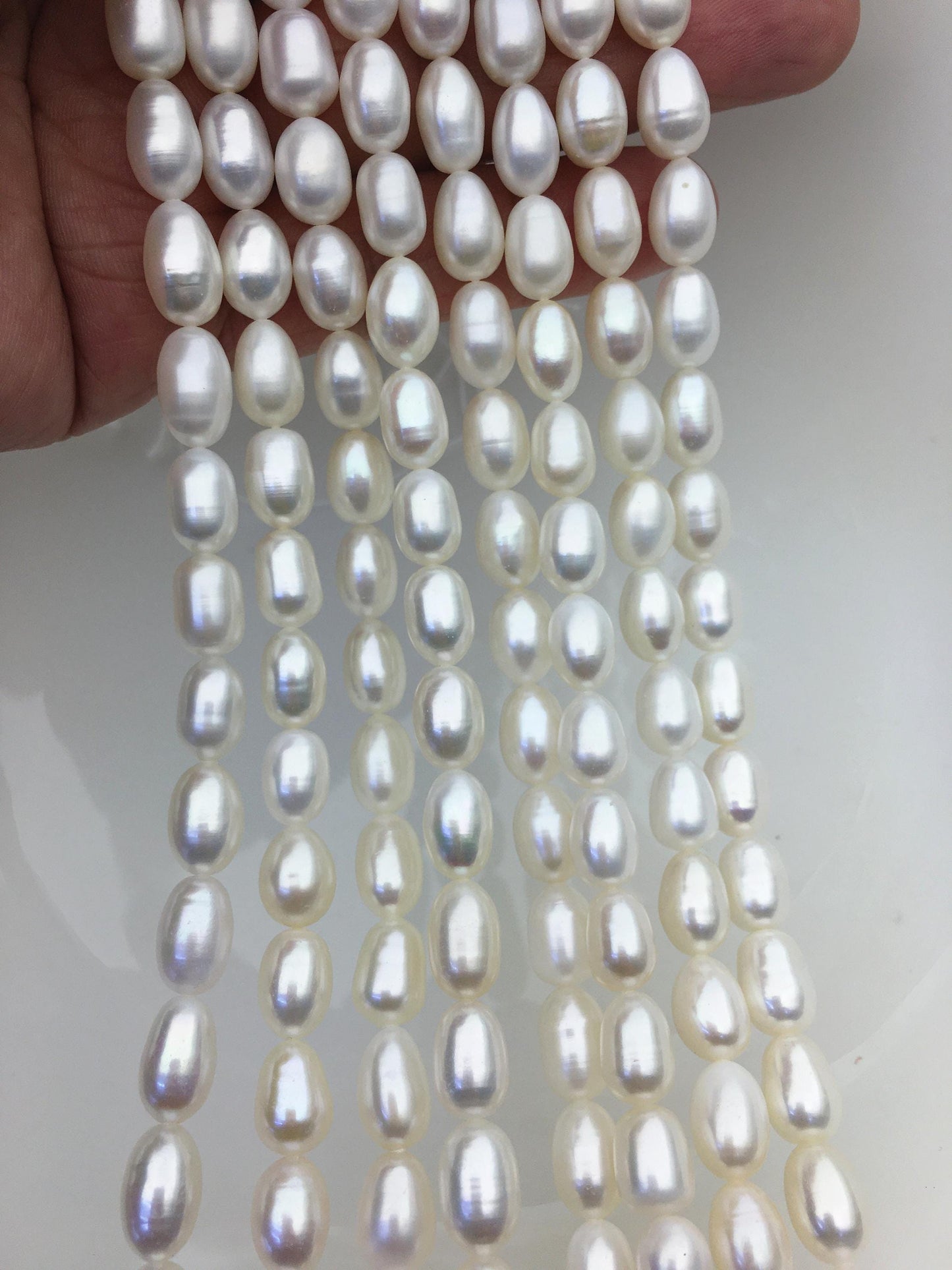 AAA- 7.3-8mm x 9.5-11mm Cultured White Freshwater Rice Pearls beads,drop pearl necklace,diy pearl beads,gift for her,LR8-2A-1