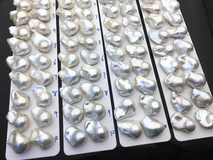 1 pair AAA 15-18x20-27mm White Flame ball Pearl Pairs - large Baroque freshwater pearl pairs,Fire Ball Pearl,FL15-3A-8-32