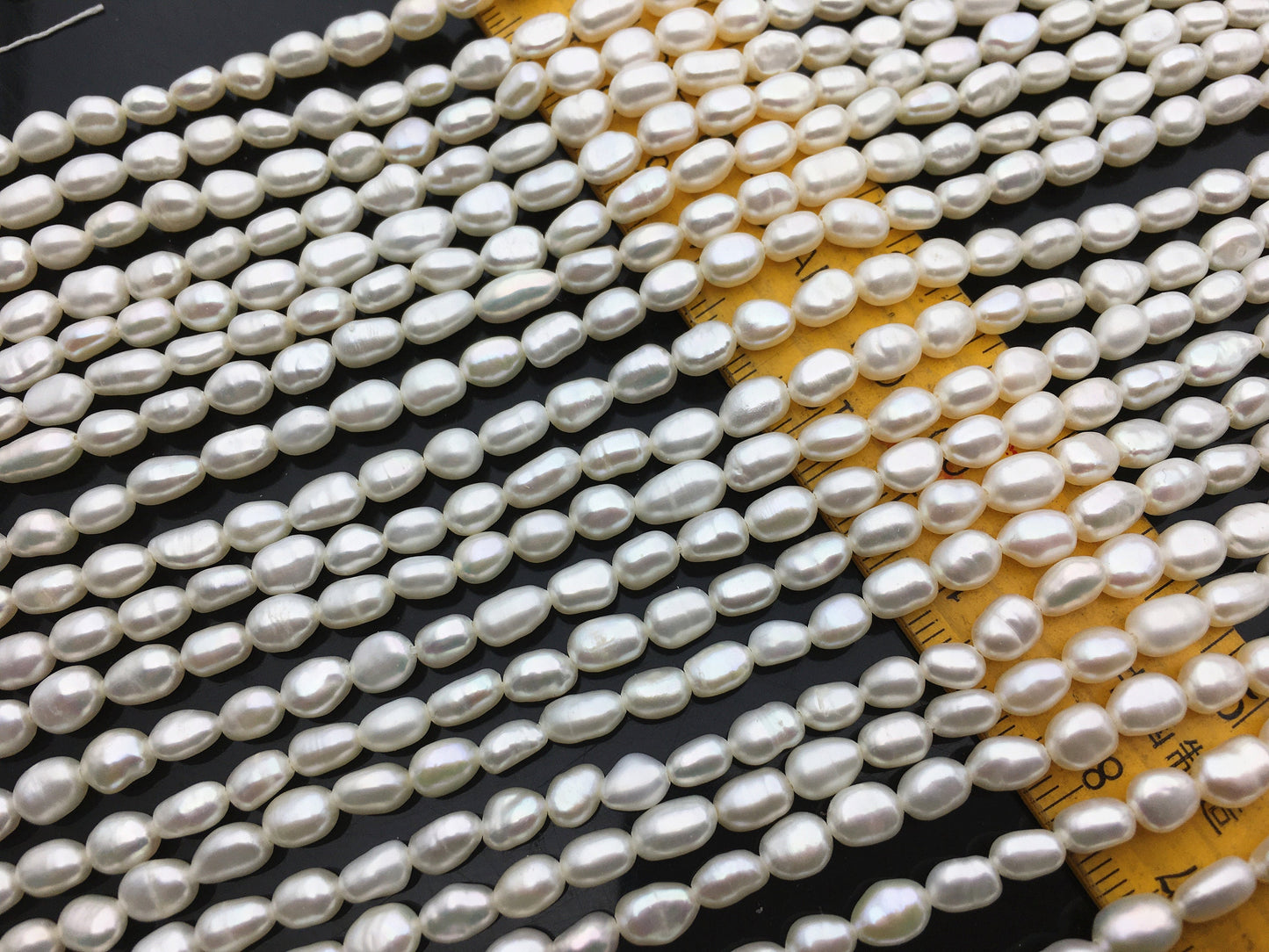 AA+ 4.5-5mm white THICK nugget freshwater pearls,irregular nugget freshwater pearl strand,LM4-2A-7