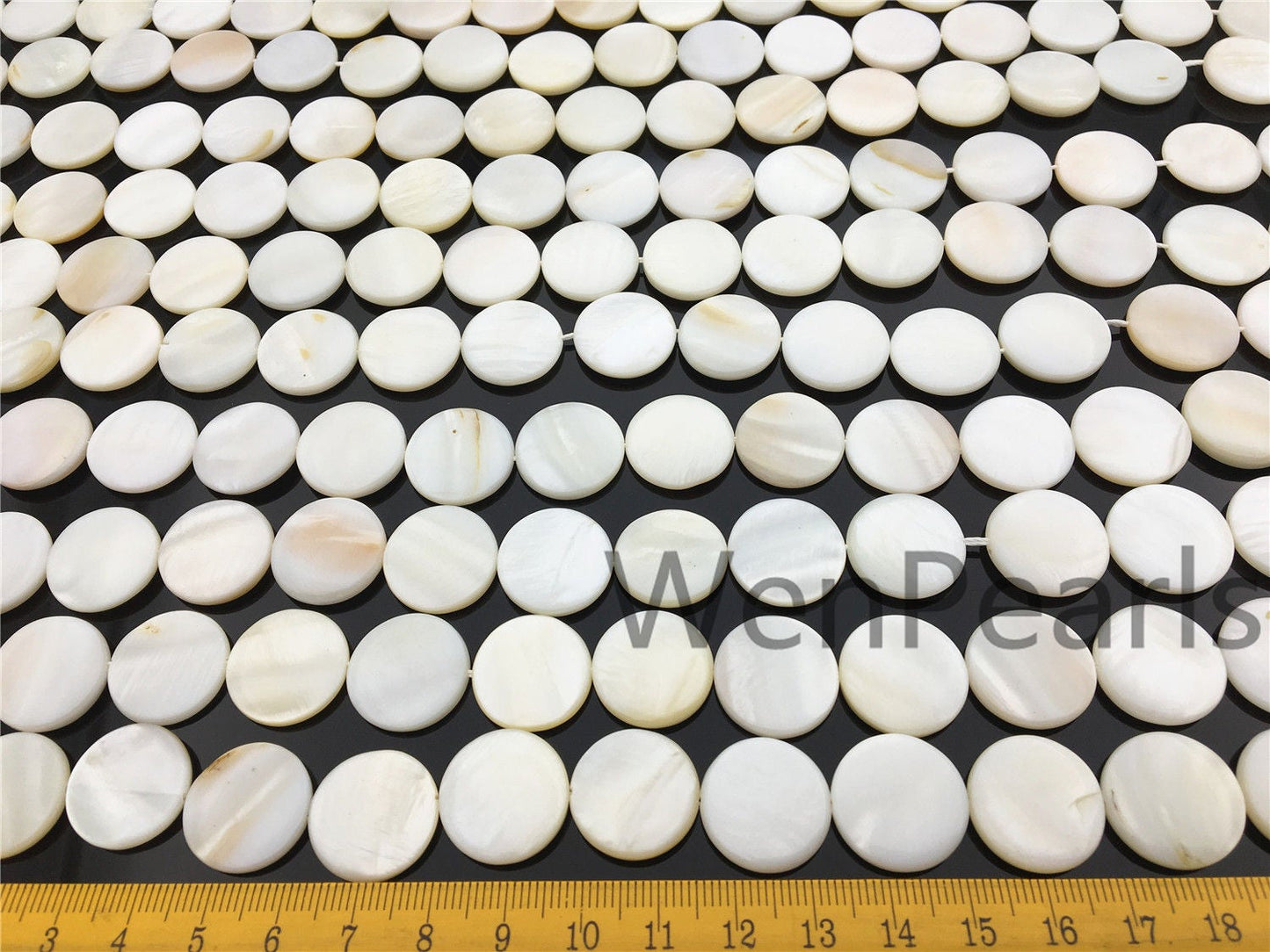 18mm Natural Mother of Pearl shell coin beads full strand,White shell,Ivory shell,GSHE-C-003
