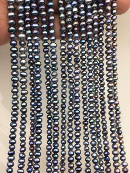 AA+ 4-4.5mm blue black potato pearls,seed freshwater pearl,CR4-2A-20