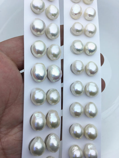2 pairs AAA 11-12mm BIG white rice freshwater pearls pairs,rice pearl earrings,for dangle pearl earrings,LR11-3A-1