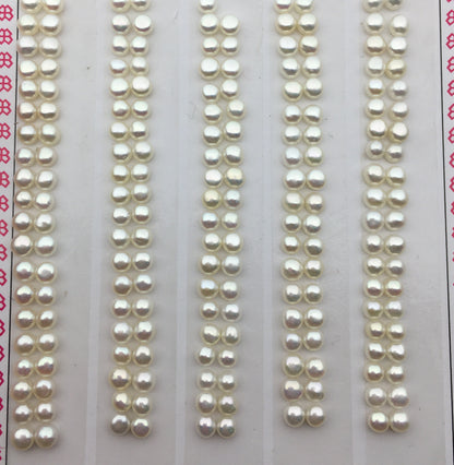 AAA 3.0-3.5mm Seed Button freshwater Pearls,3A,white color pearl stud earrings pearl,real pearl earring material,half drilled,BTN3-4A-1-1