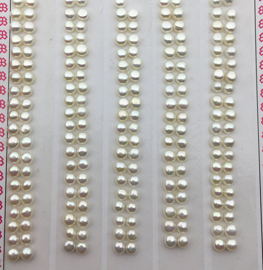 AAA 3.0-3.5mm Seed Button freshwater Pearls,3A,white color pearl stud earrings pearl,real pearl earring material,half drilled,BTN3-4A-1-1