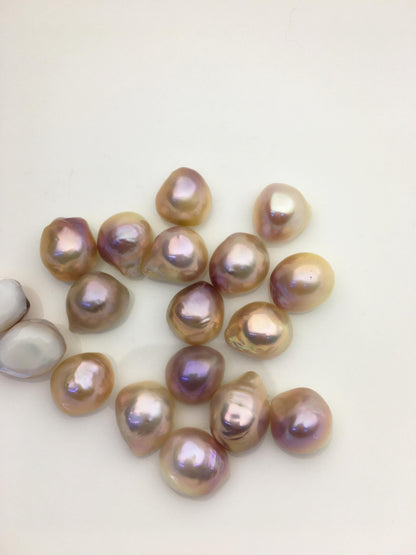 18pcs AAA 12-13mm natural color Baroque Teardrop Mabe Freshwater Pearls,no hole,MB-T23