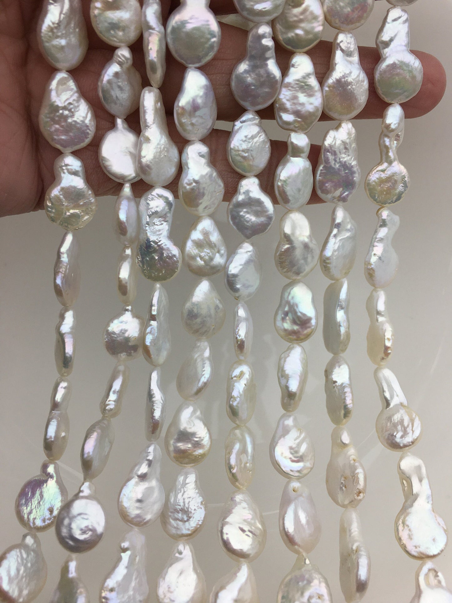 AA 11-12mm White Tail Drop Coin freshwater pearls,diy bead,COIN12-2A-2-23