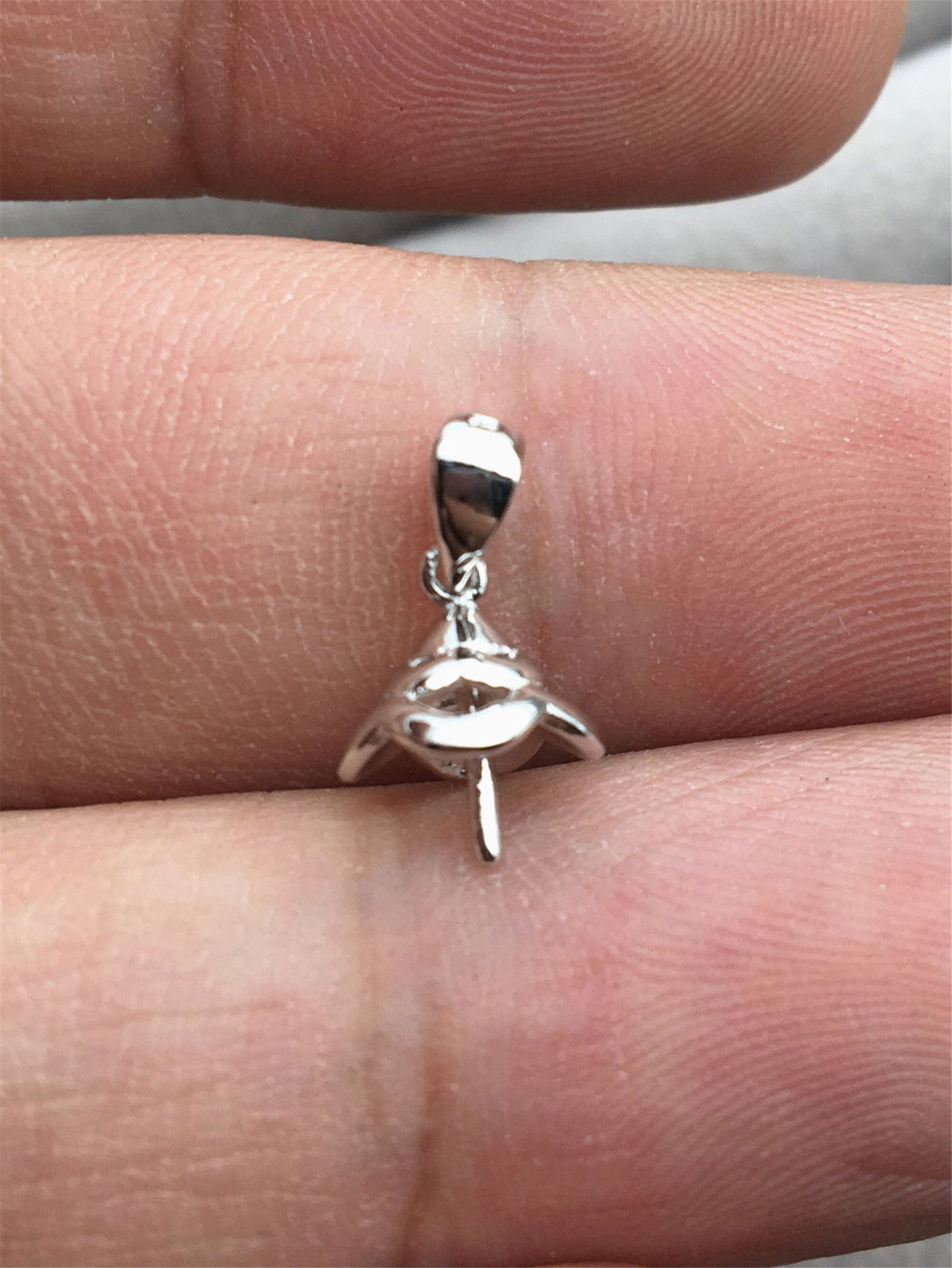 2pcs 7mm Cup Size Flower S925 sterling silver pendant hook, for pendant,for DIY,wholesale,ASL-P-012