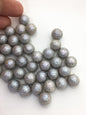 Shine!1pc AA+ 11-16mm Gray Near Round Carved Freshwater Pearl - no hole - Hand Carved - CAC-T1