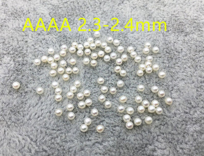 AAAA 2.3-2.4mm white round seed freshwater pearls,no hole,tiny pearl supply,good quality,through hole,RP2-4A-2