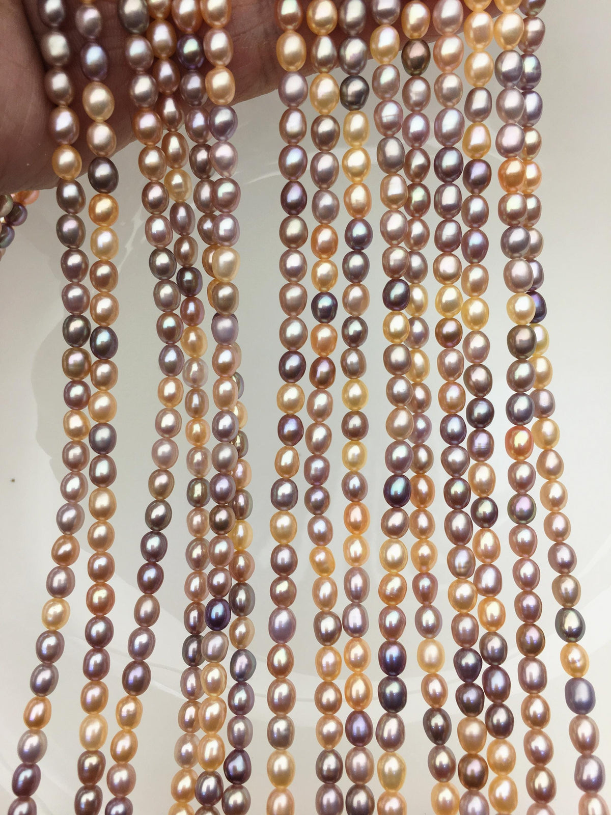 AAA 4-4.5mm pink peach purple rice freshwater pearls,LR4-3A-42