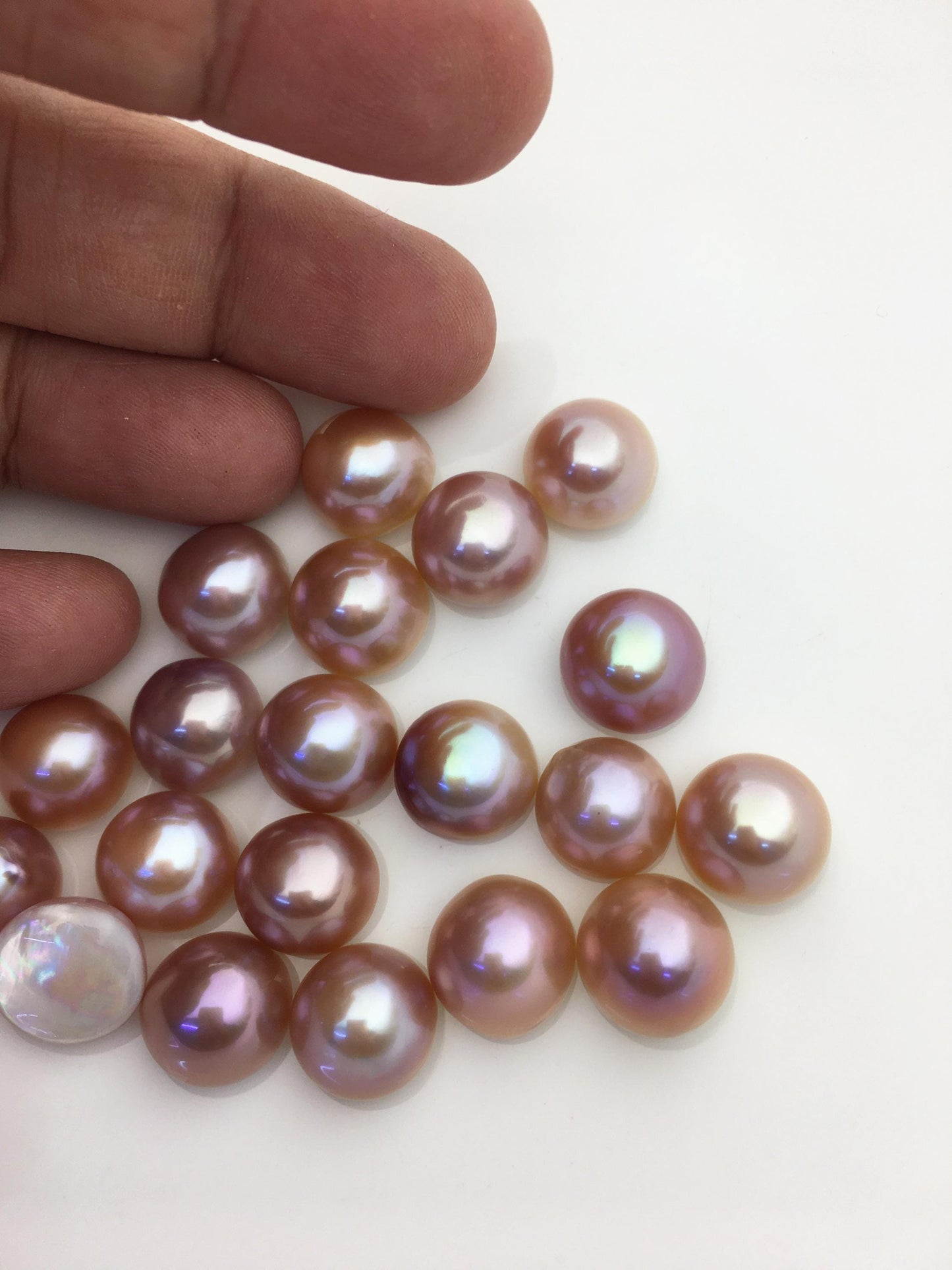 20pcs AAA 13-14mm Baroque Freshwater Mabe Natural Purple Rainbow Freshwater Pearls,no hole,MB-T70