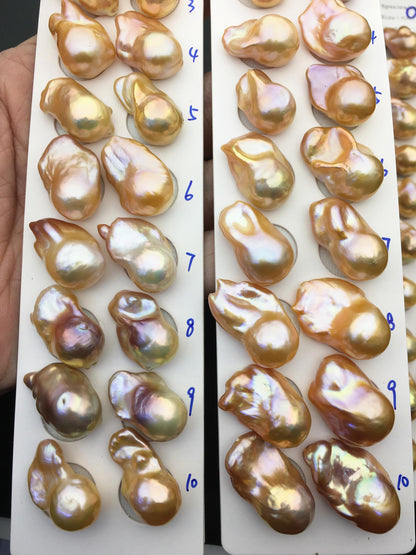1 pair AAA 13-15mm Natural pink peach Rainbow Flame ball Pearl Pairs - large Baroque freshwater pearl pairs,Fire Ball Pearl,FL15-3A-8-21