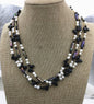 20'' three rows white black freshwater fashion necklace,NPN1-T60