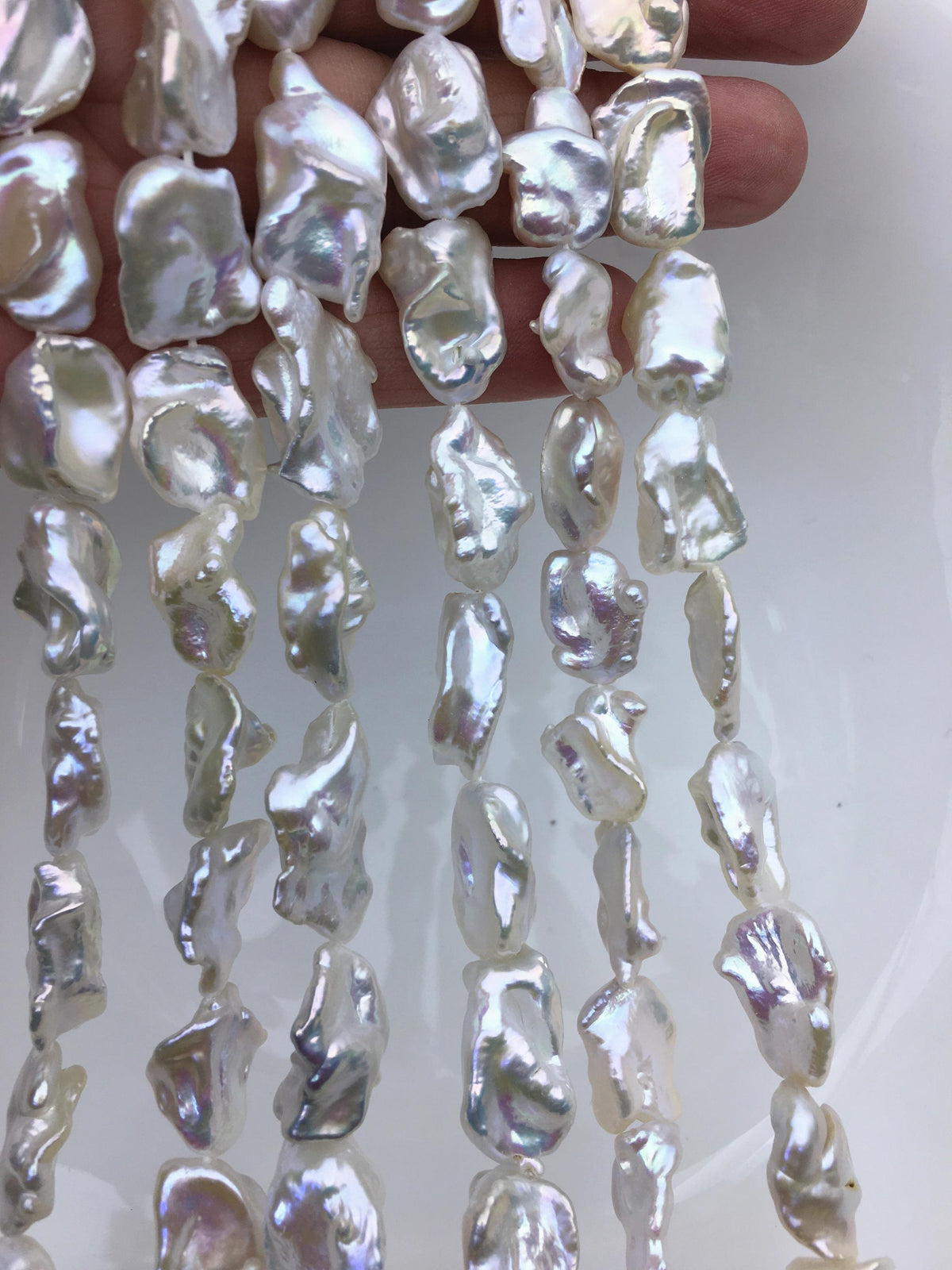 AA+ 11-14mm white long Keshi Freshwater Pearls,ZS-200-99