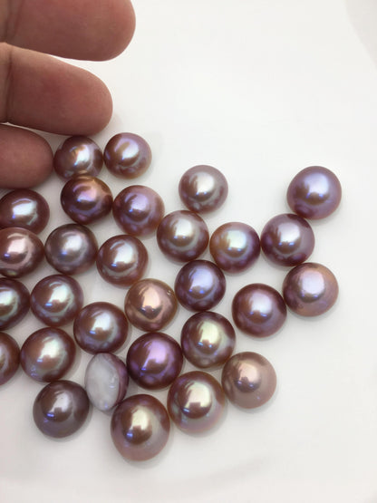 12pcs AAA 13-15mm Baroque Freshwater Mabe Natural Purple Rainbow Freshwater Pearls,no hole,MB-T73