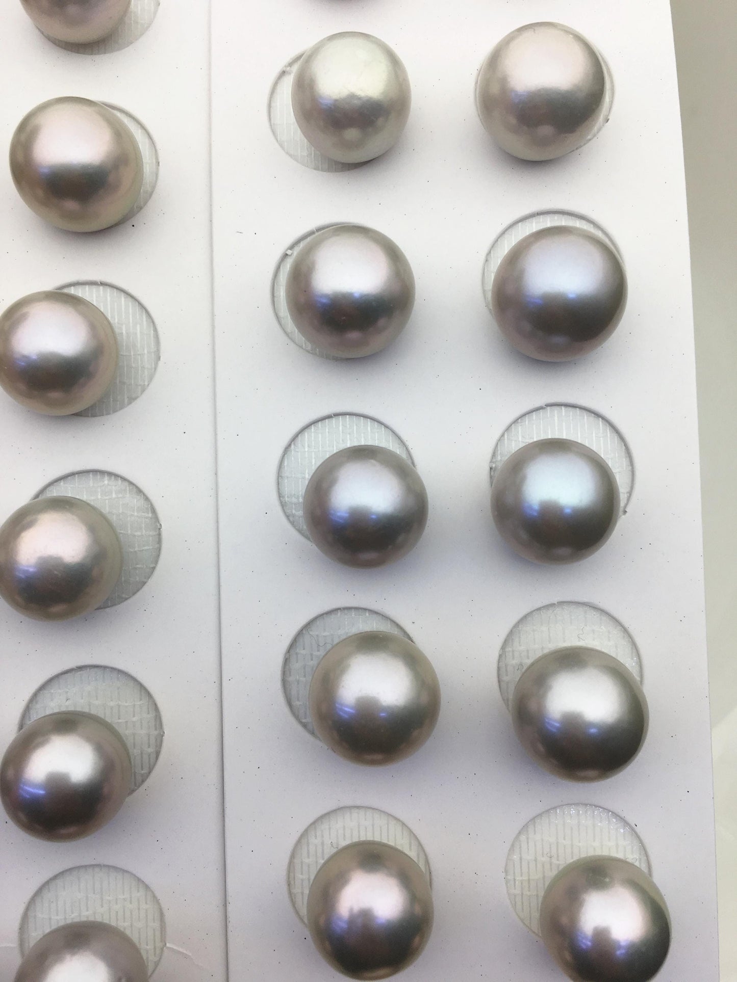 2 pairs AAA 12-13mm Gray Round edison freshwater pearl,half hole, RP12-3A-3