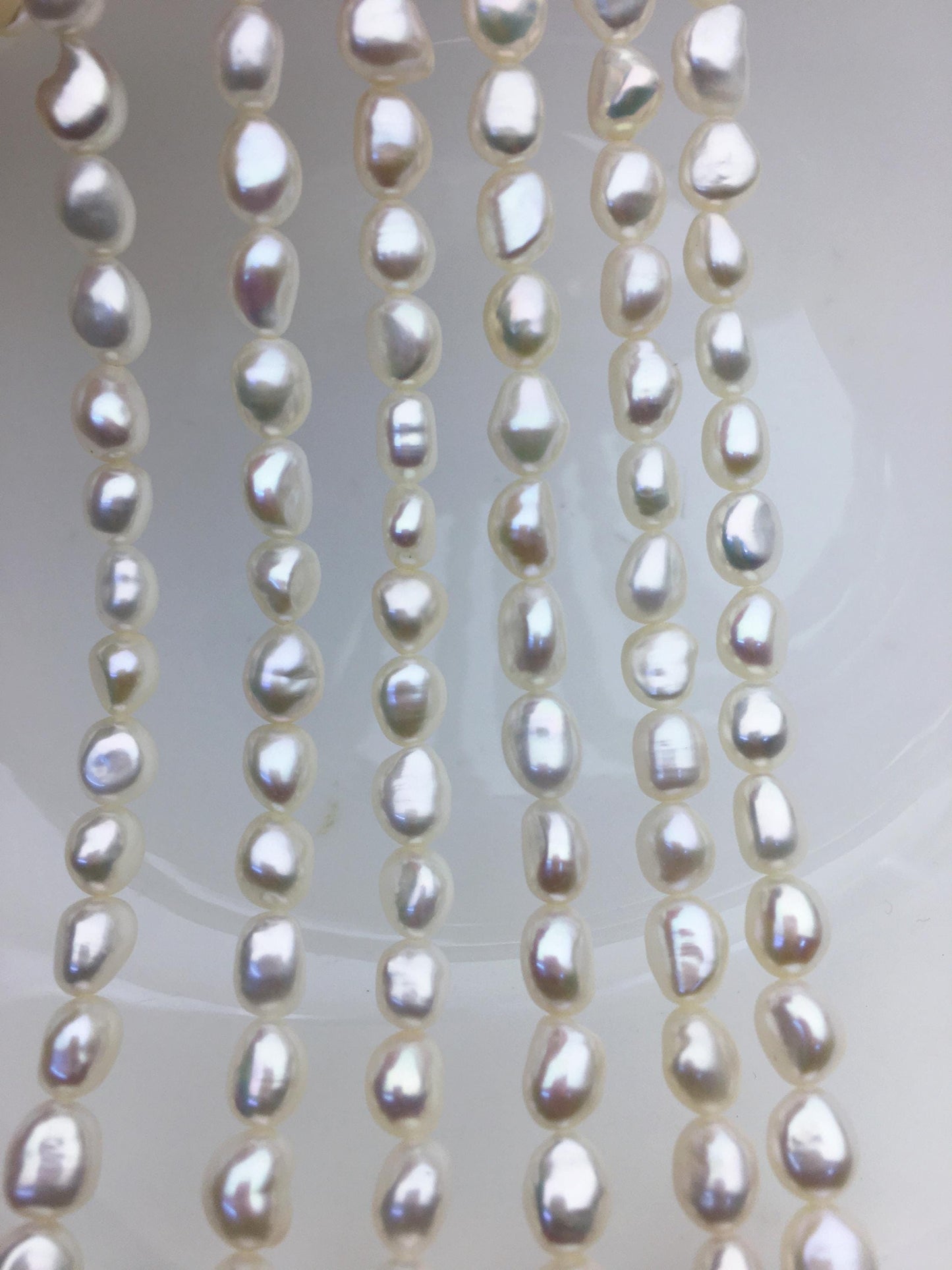 AA+ 6.5-7.3mm white nugget freshwater pearls,irregular nugget freshwater pearl strand,LM7-T4