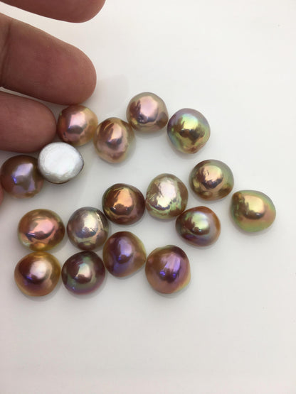 17pcs AAA 12-13mm Natural Rainbow Baroque Mabe Natural Rainbow Freshwater Pearls,no hole,MB-T49