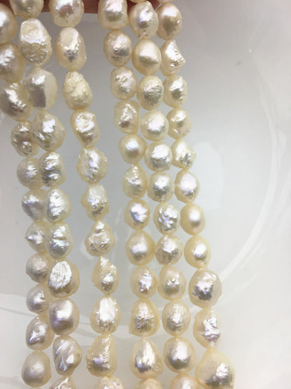 AAA 9-10mm natural white thorn freshwater pearl,LM9-T7