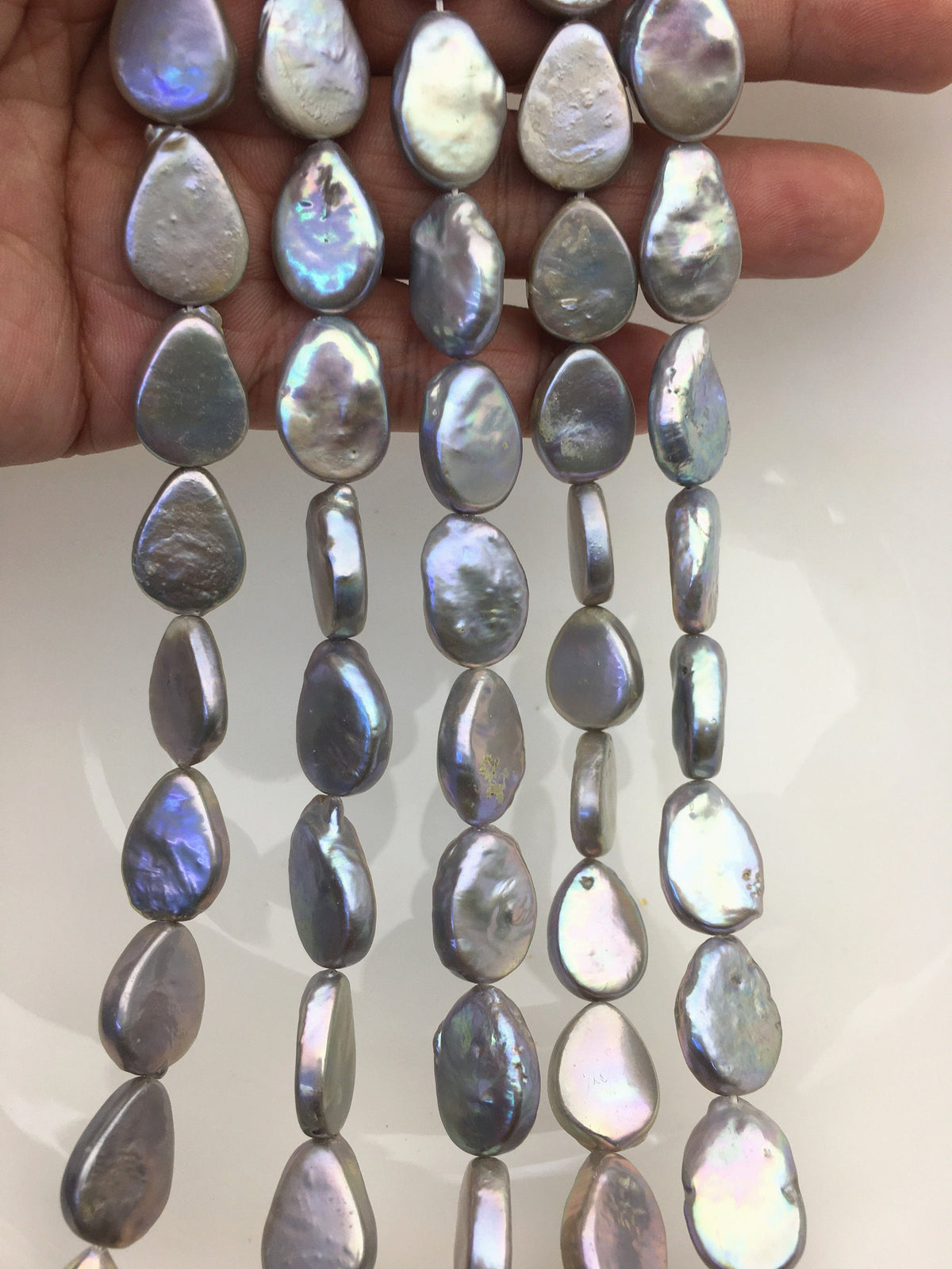 AA 13-14mm Gray Drop Coin freshwater pearls,diy bead,flat round pearl bead,ZS-T49