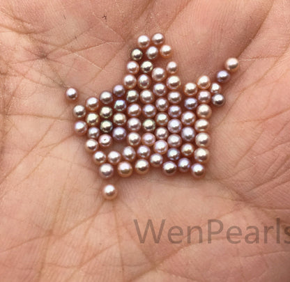 AAA 2-2.3mm purple round seed freshwater pearls,half hole,tiny pearl supply,good quality,no hole,through hole,RP2-3A-9