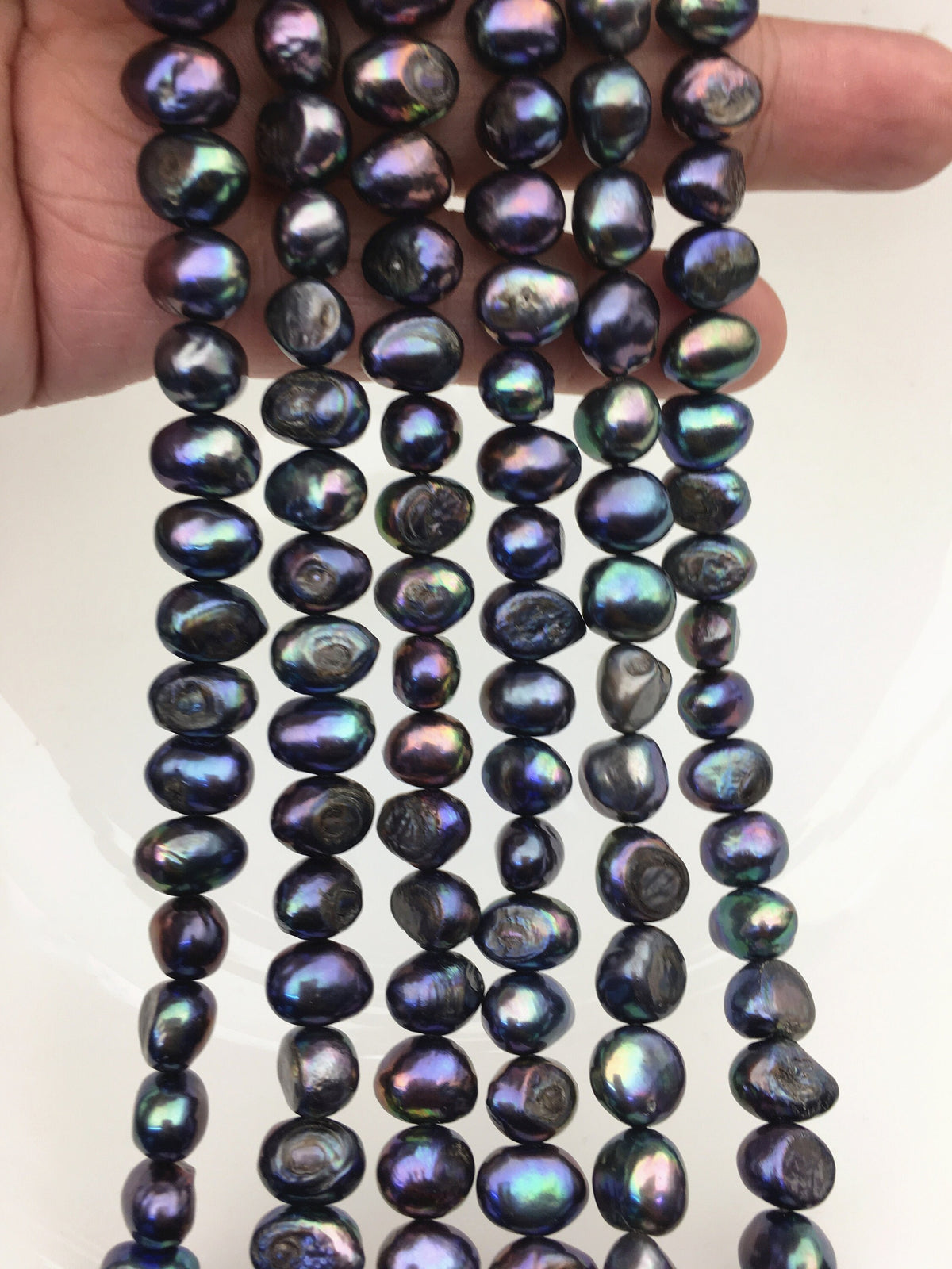 A 7-8mm black nugget freshwater pearls,LM7-T3