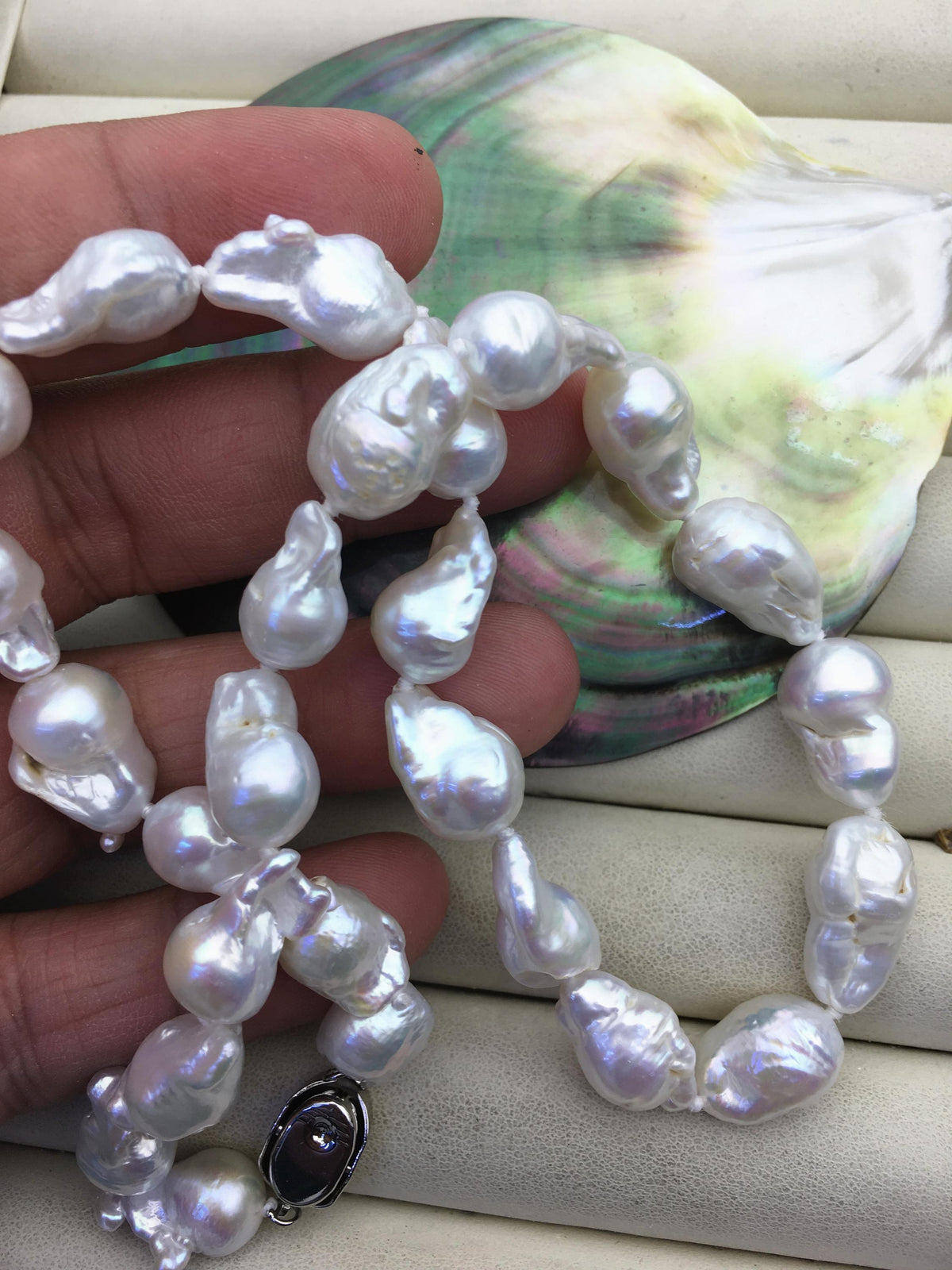 17'' AA+ 9-11m white mini baroque Flame ball freshwater Pearl necklace,genuine freshwater Pearl necklace,NPN1-T63-13