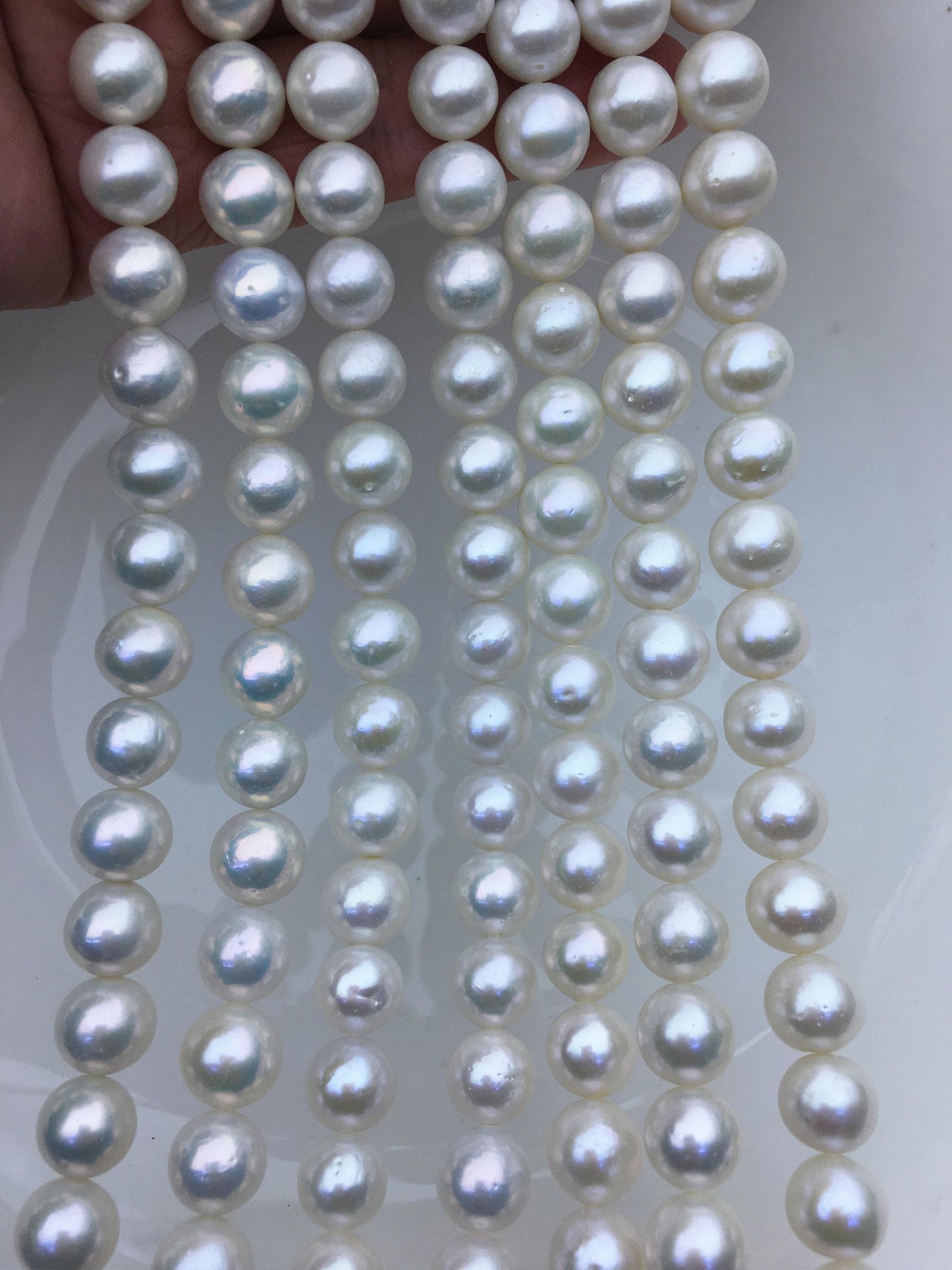 AA+ 9-11mm white round freshwater pearls,large hole,Birthday,Graduation, mother day pearl gift,RP10-2A-3