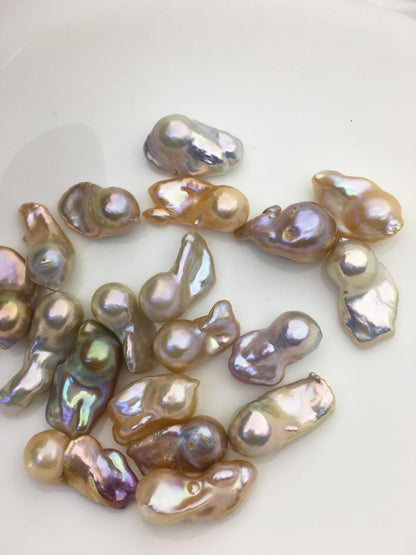 19pcs AAA 11-14mm Natural Color Flame ball Pearl - no hole,FL15-T4-37