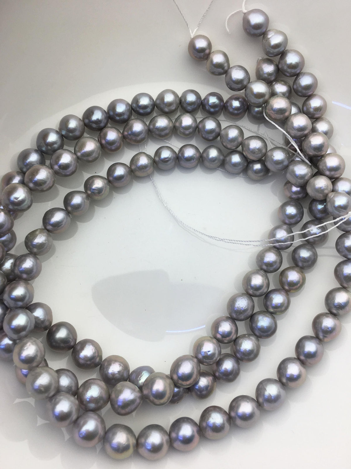 AA+ 9-11mm gray baroque oval Edison Freshwater Pearl,ED12-2A-5-32