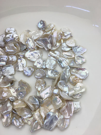92pcs AAA/AA+ 11-14mm keshi freshwater pearls,top side hole,ZS-127-T3