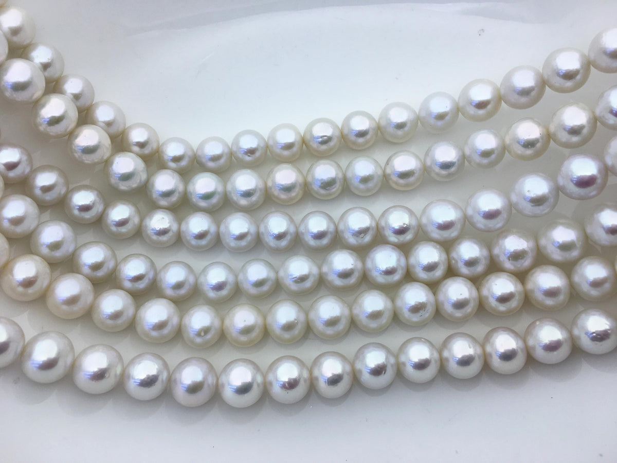 AAA- 10-12mm white round freshwater pearls,loose pearl beads,round pearl string,pearl necklace DIY jewelry material,RP11-3A-6