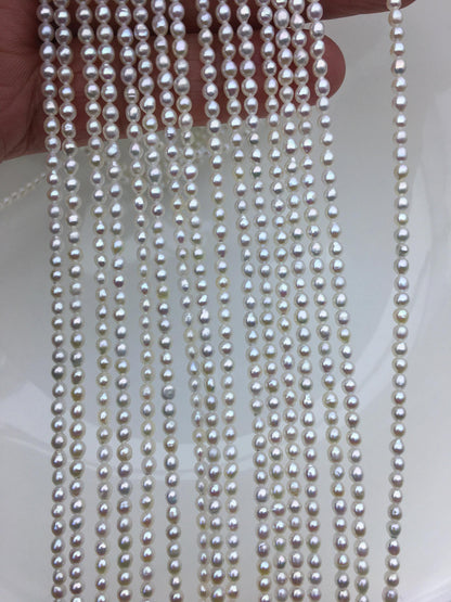 high luster!AAA 2.5-3x3-4mm white oval rice pearls,oval loose pearl beads,diy pearl,genuine pearl,Cultured pearl,diy pearl beads,LR2-3A-24