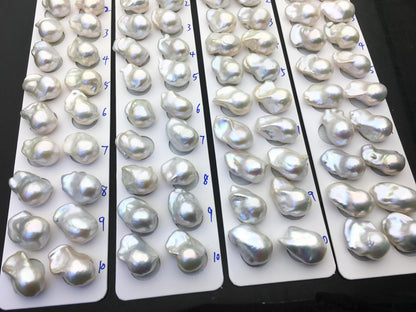 1 pair AAA 13-17x19-24mm White Flame ball Pearl Pairs - large Baroque freshwater pearl pairs,FL15-3A-8-4