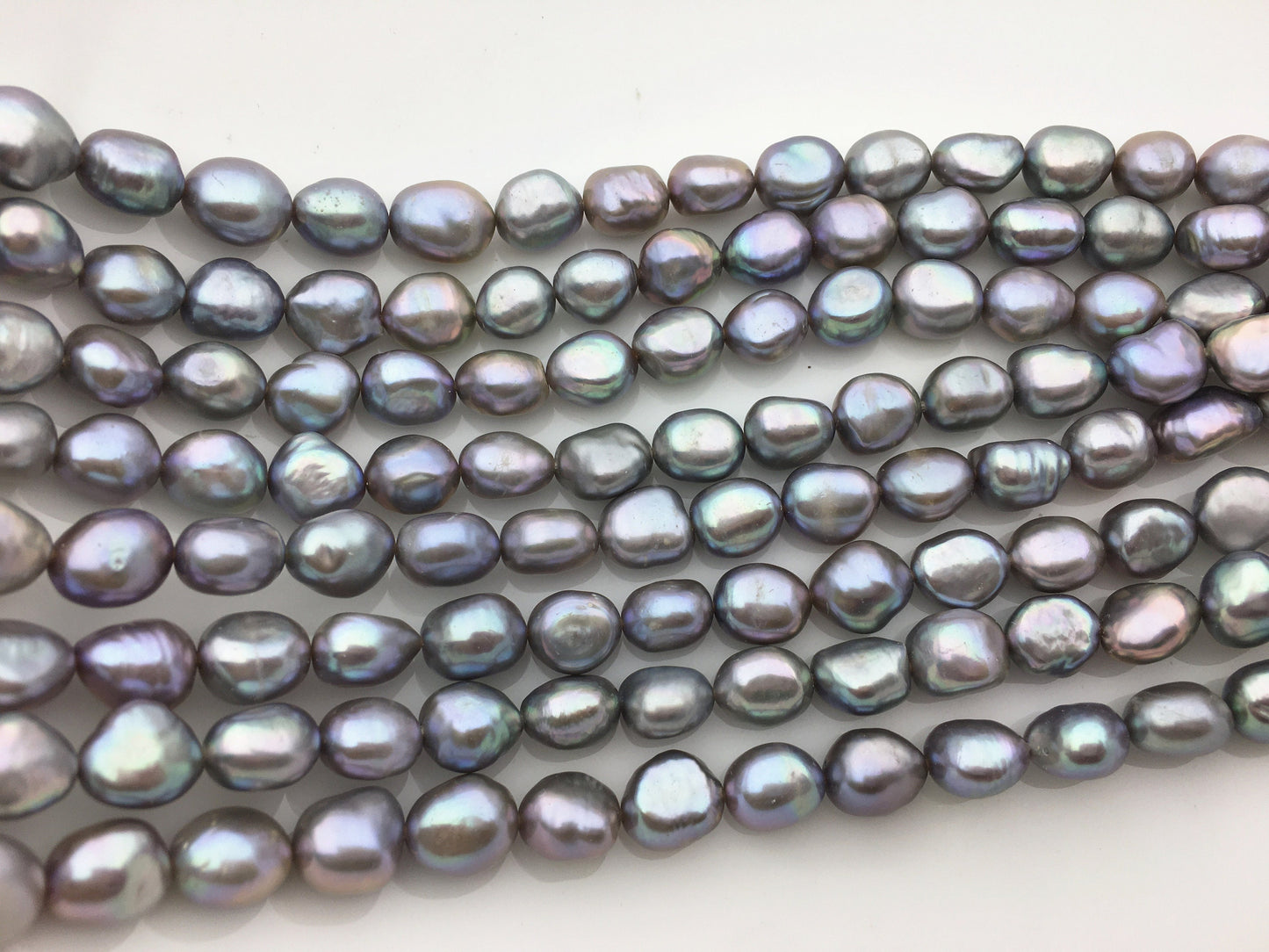AAA 8.4-9.3mm Gray nugget freshwater pearls, gray baroque pearl necklace,LM9-T10