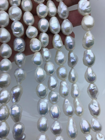 1 strands AA+ 11-13mm big white baroque drop Edison Freshwater Pearl,ED12-2A-5-16